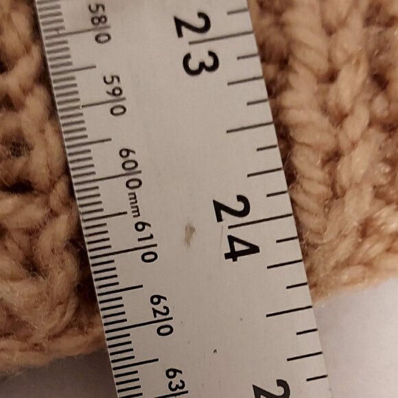 Womans Brown & Tan Sweater Coat.  Full Zip Sz S/M Unbranded Cabel Knit - Picture 7 of 8